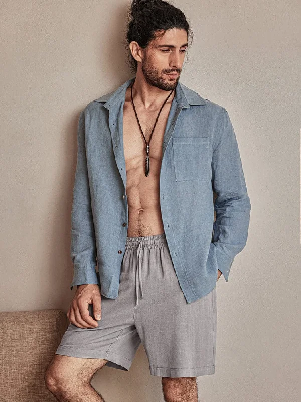 While Supplies Last Casual Nature 100% Linen Shirt