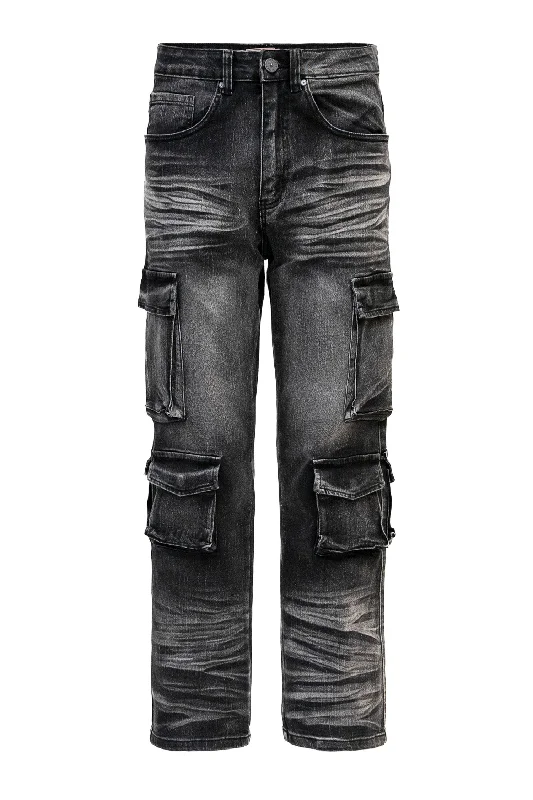 Weekend Discounts to Grab Men's Relaxed Fit Washed Utility Cargo Pants