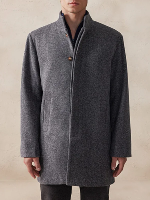 Special Buy Casual Stand Collar Tweed Coat