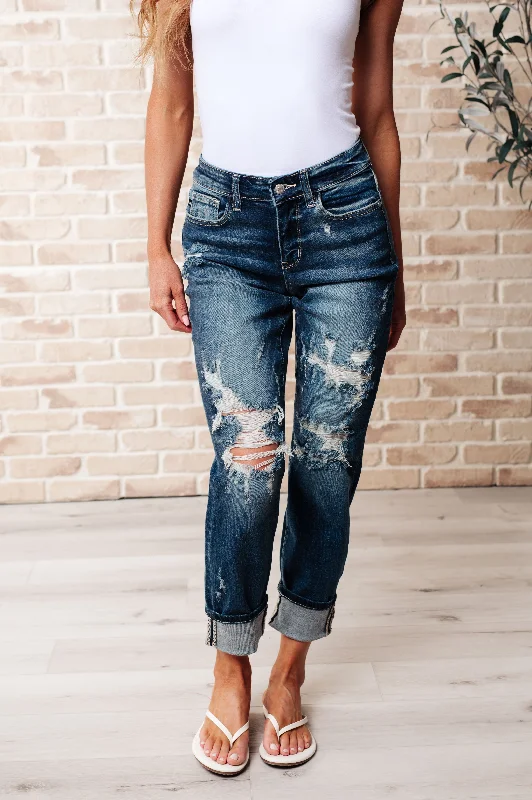 Weekend Bargains Await You Danny Mid Rise Cuffed Destroyed Boyfriend Jeans