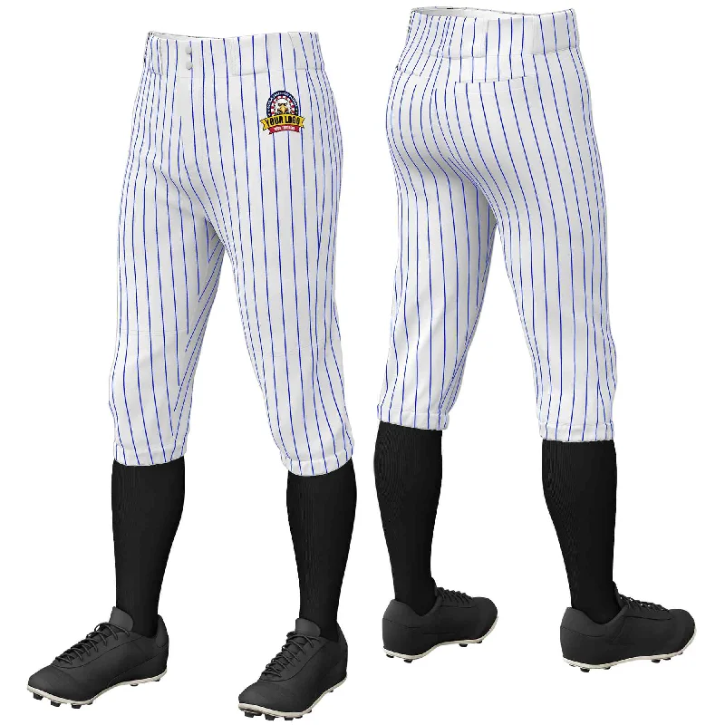 Weekend Specials to Grab Custom White Royal Pinstripe Fit Stretch Practice Knickers Baseball Pants Weekend Specials to Grab Custom White Royal Pinstripe Fit Stretch Practice Knickers Baseball Pants