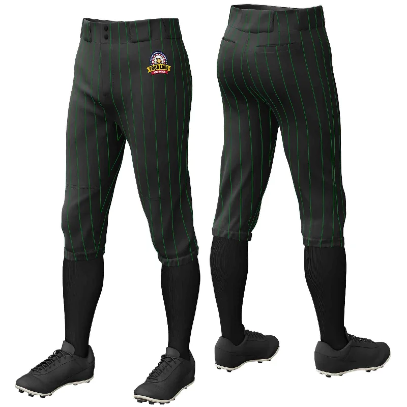Extra Savings Custom Black Kelly Green Pinstripe Fit Stretch Practice Knickers Baseball Pants
