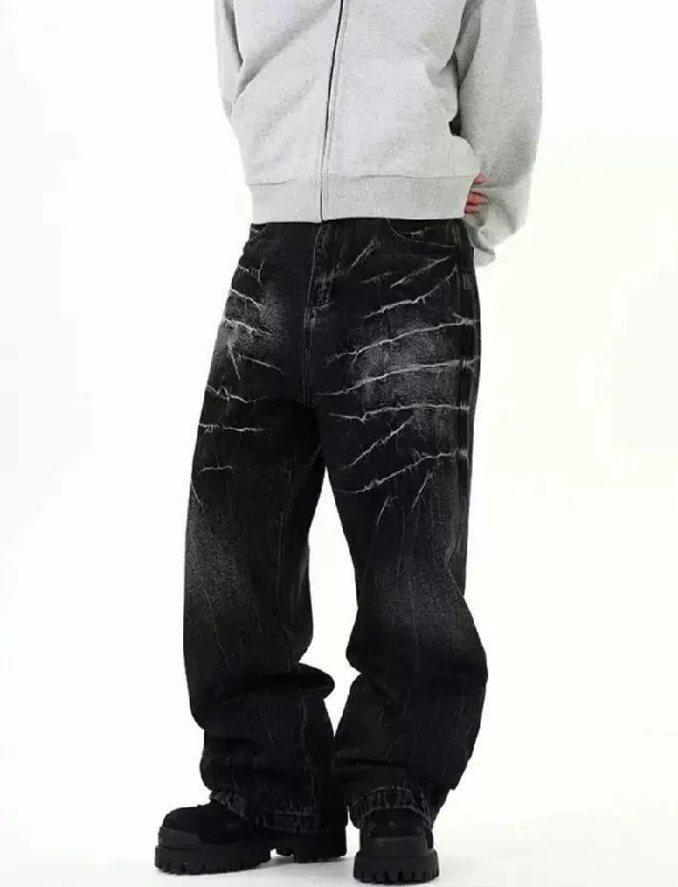 YEAR-End Sale Faded & Washed Wide Leg Jeans