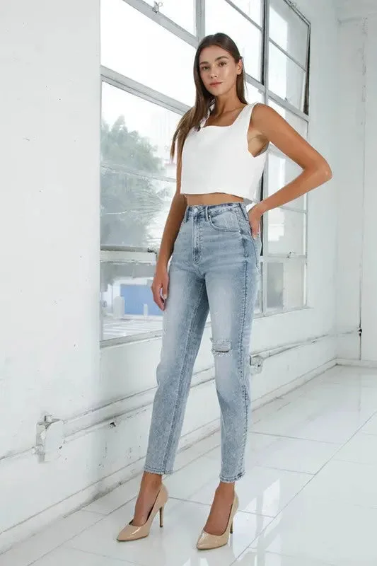 Weekend Savings Extravaganza High Rise Girlfriend Jeans Light Wash