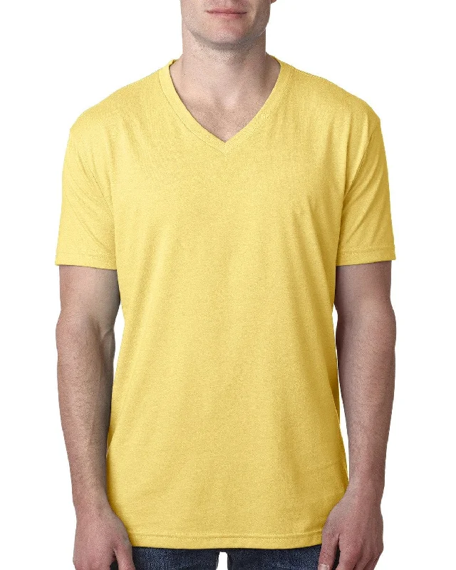 Clearance Sale Next Level Mens Premium CVC V-Neck Tee | Banana Cream
