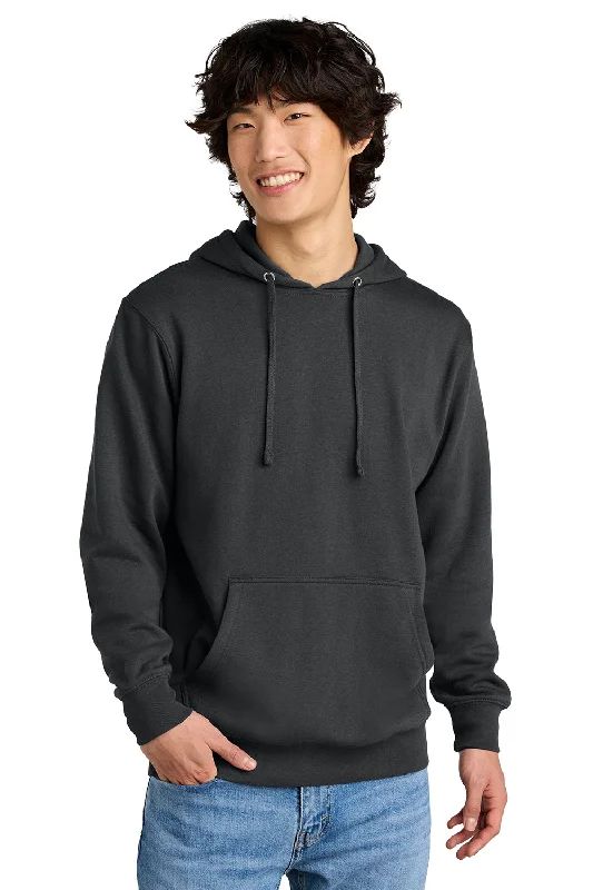 Instant Discount District Mens Very Important Fleece Hooded Sweatshirt Hoodie w/ Pouch Pocket - Charcoal Grey