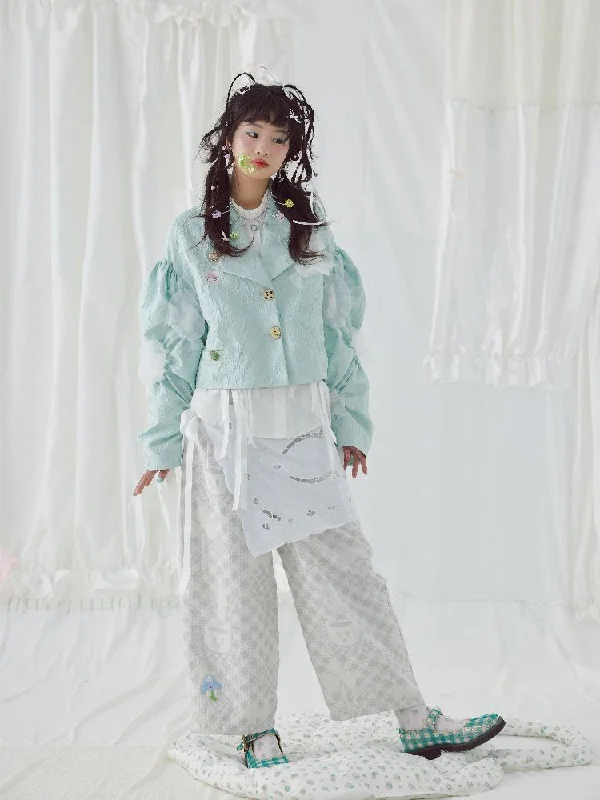 Steals and Deals Apron placemat straight casual pants【s0000004647】