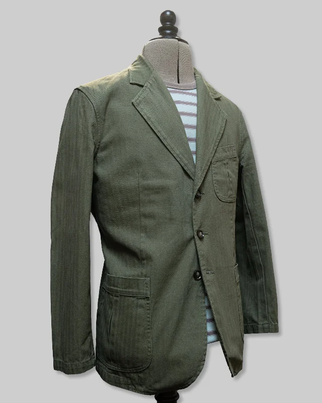 Weekend Bargains to Savor Cathcart Heritage Herringbone Twill Jacket Green