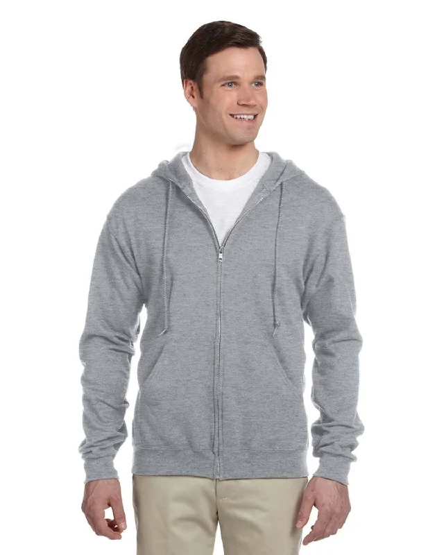 Steals and Deals Jerzees Lightweight Full-Zip Hooded Sweatshirt | Athletic Heather