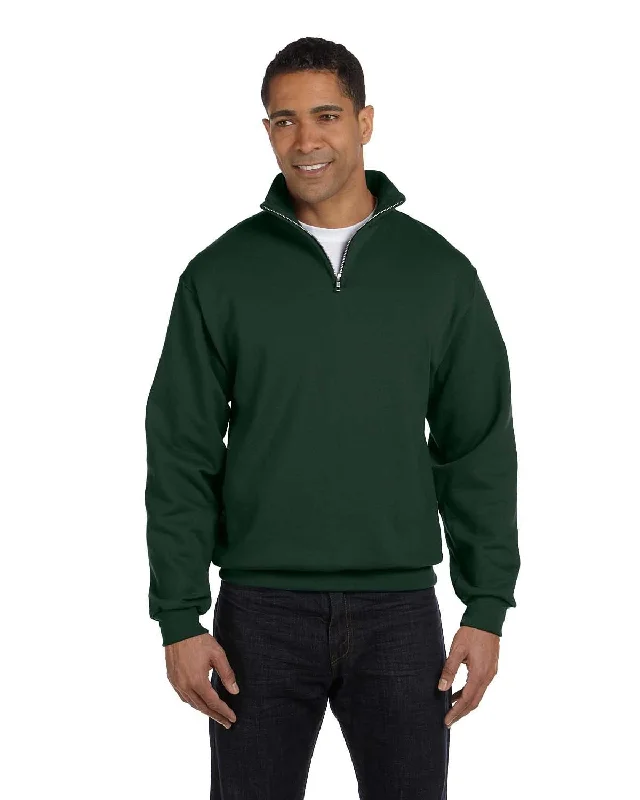 Epic Value Jerzees NuBlend 50/50 Quarter-Zip Cadet Collar Sweatshirt | Forest Green