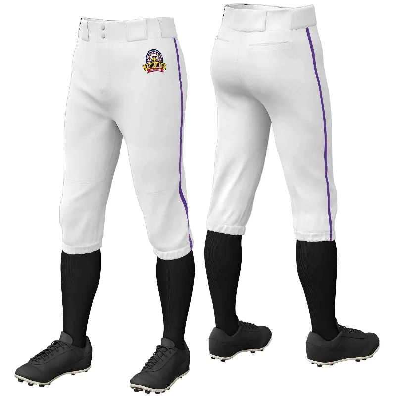 Lowest Rates Custom White Purple Classic Fit Stretch Practice Knickers Baseball Pants Lowest Rates Custom White Purple Classic Fit Stretch Practice Knickers Baseball Pants