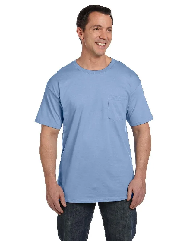 Super Deal Hanes Beefy-T Pocket T-Shirt | Light Blue