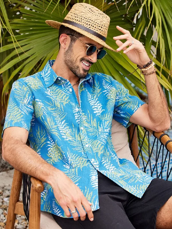 Exclusive Deal Casual Linen Blend Printed Shirt (US Only)