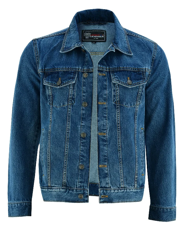 Reduced Prices VB510BL Men's Blue Heavy Duty Denim Button Front Jacket