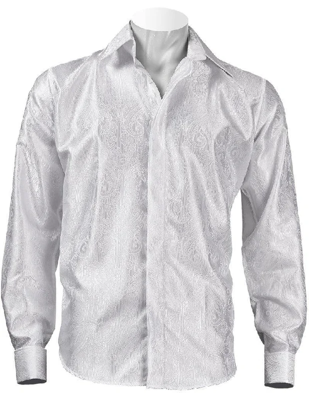 Special Savings White Paisley Jacquard Long Sleeve Shirt