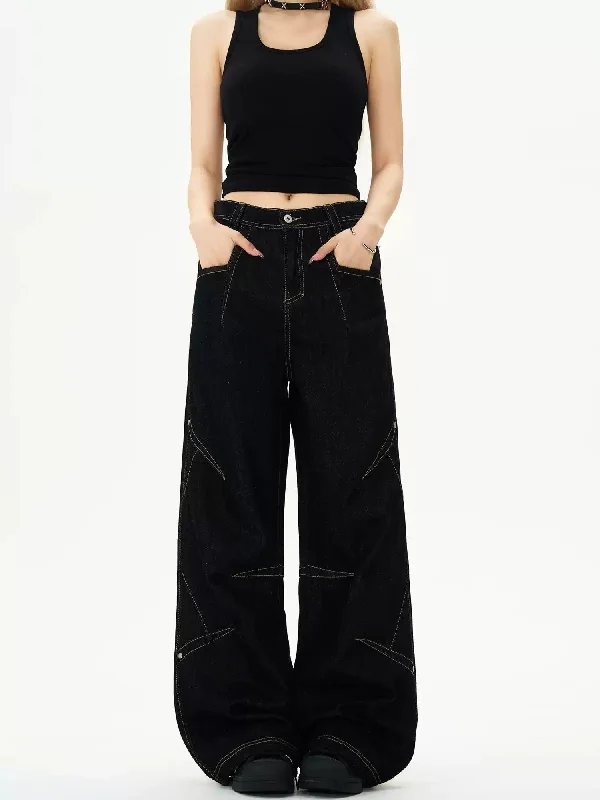 Deal of the Week Stitched Detail Straight Jeans
