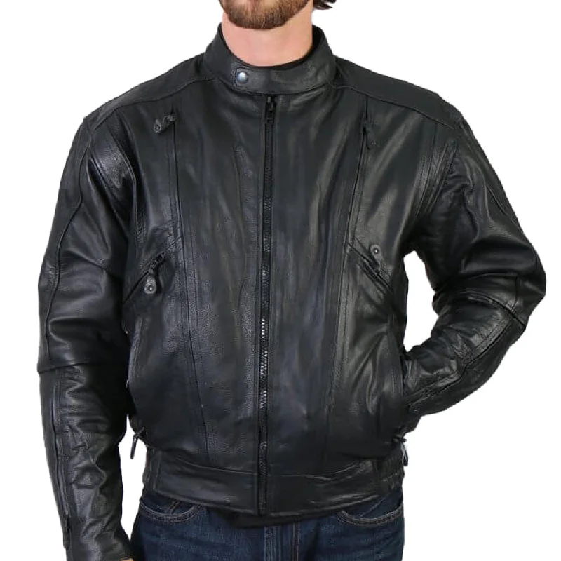 Stock Clearance Hot Leathers JKM1005 Men's Black Premium Leather Vented Motorcycle Biker Jacket Stock Clearance Hot Leathers JKM1005 Men's Black Premium Leather Vented Motorcycle Biker Jacket