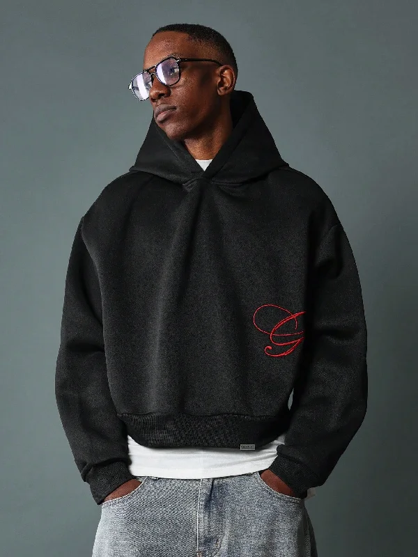 Online Specials Crop Fit Overhead Hoodie With Signature Embroidery Pattern