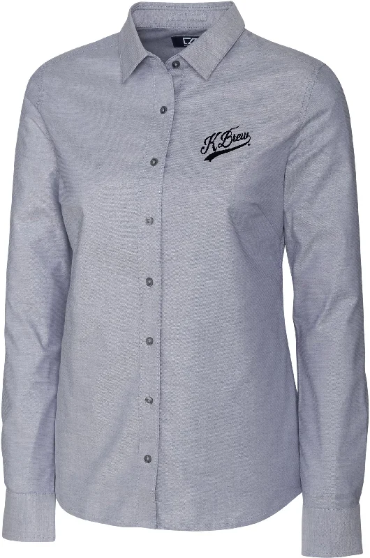 Weekend Deals to Make You Happy Cutter & Buck Ladies Long Sleeve Stretch Oxford