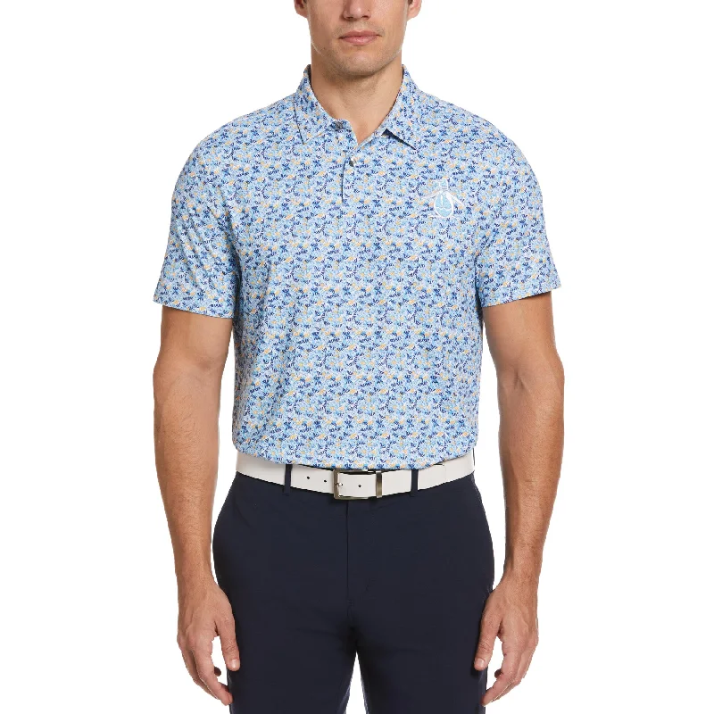 Special Discount Umbrella Novelty Print Golf Polo Shirt In Aquarius