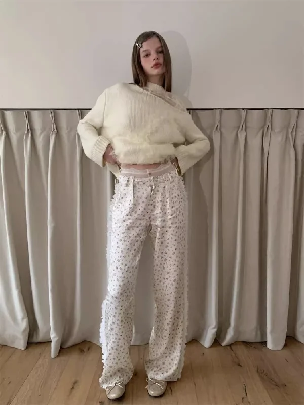 Weekend Sale: Don't Miss Out Patchwork Floral Satin Loose Pants【s0000006439】