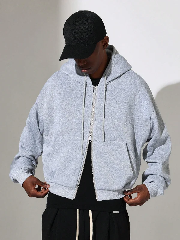 Unbeatable Prices Crop Fit Zip-Up Hoodie With Western Seam