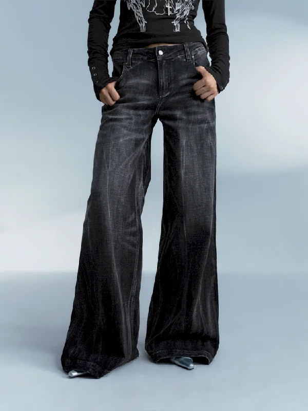 Savings Galore Black Vintage Washed Jeans【s0000007193】