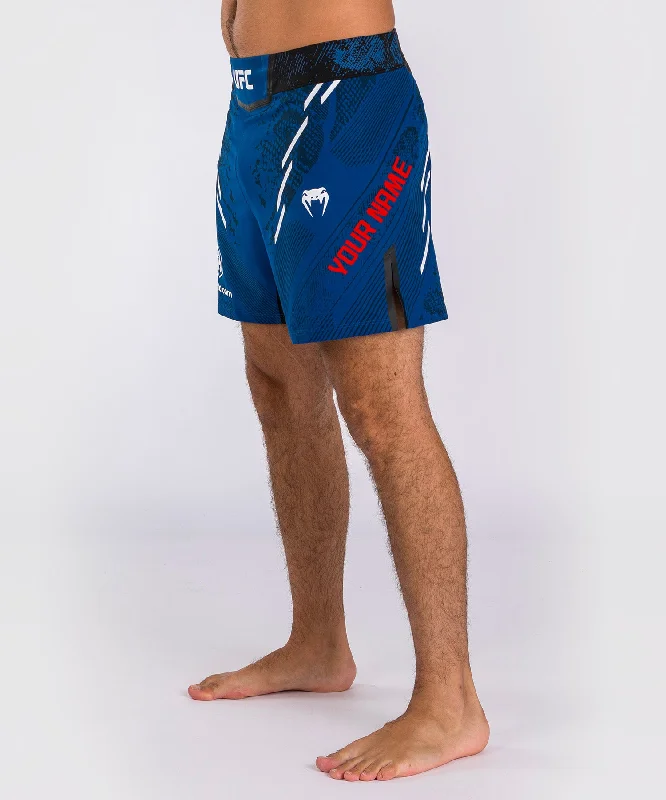 Amazing Deals UFC Adrenaline by Venum Personalized Authentic Fight Night Men's Fight Short - Short Fit - Blue Amazing Deals UFC Adrenaline by Venum Personalized Authentic Fight Night Men's Fight Short - Short Fit - Blue
