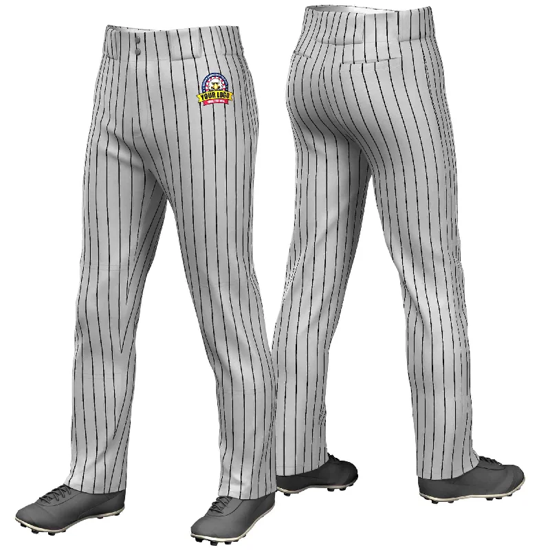 Big Discounts Custom Gray Black Pinstripe Fit Stretch Practice Loose-fit Baseball Pants Big Discounts Custom Gray Black Pinstripe Fit Stretch Practice Loose-fit Baseball Pants
