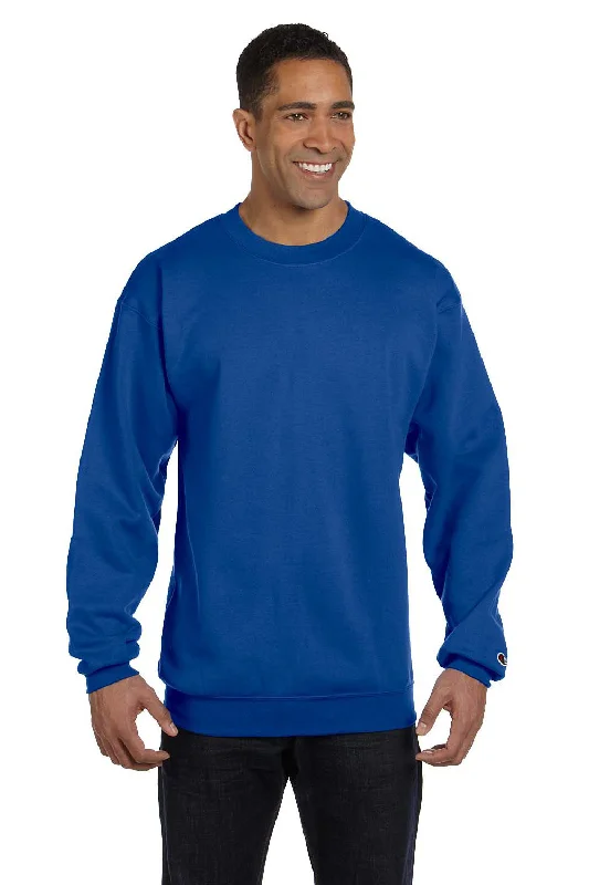 Today’s Deal Champion Mens Double Dry Eco Moisture Wicking Fleece Crewneck Sweatshirt - Royal Blue