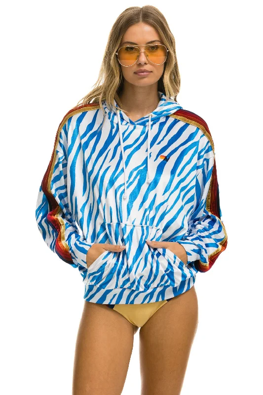 Massive Deals CLASSIC VELVET RELAXED PULLOVER HOODIE - BLUE TIGER