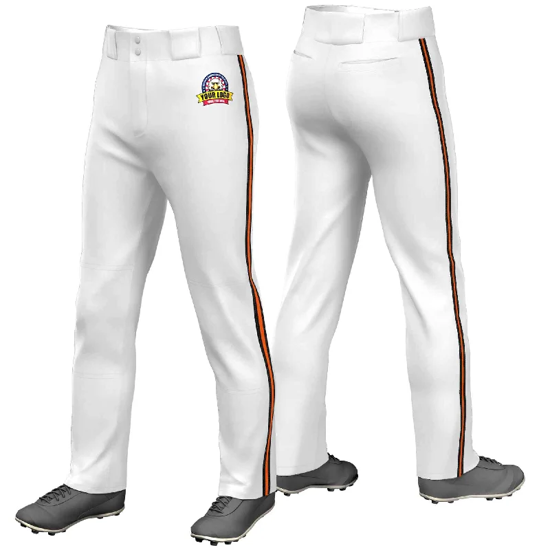 Price Meltdown Custom White Black Orange-Black Classic Fit Stretch Practice Loose-fit Baseball Pants Price Meltdown Custom White Black Orange-Black Classic Fit Stretch Practice Loose-fit Baseball Pants