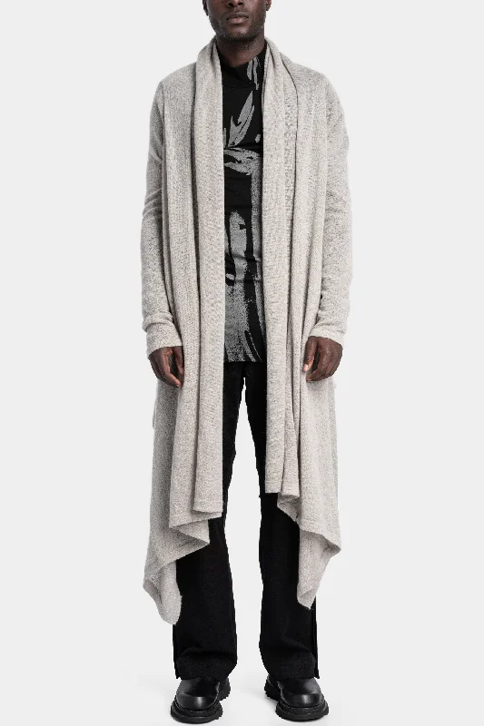 Deal of the Day Long wool blend cardigan, Plaster