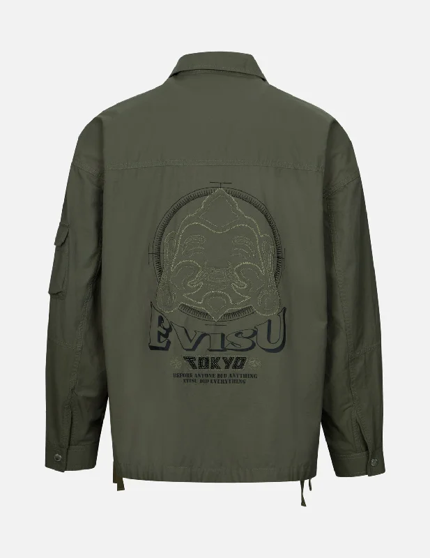 The Best Prices Hand Stitching Seagull and Godhead Embroidery Loose Fit Shirt Jacket