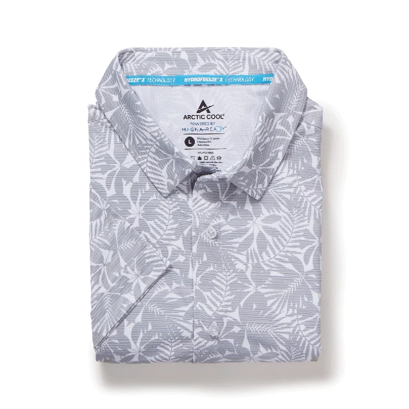 Steals and Deals Men's Cooling Button Down Shirt - Short Sleeve - Magna Ready