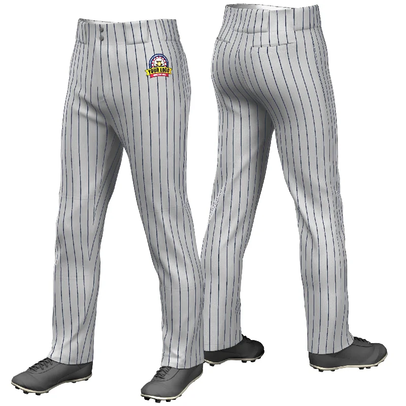 Weekend Specials to Grab Custom Gray Navy Pinstripe Fit Stretch Practice Loose-fit Baseball Pants Weekend Specials to Grab Custom Gray Navy Pinstripe Fit Stretch Practice Loose-fit Baseball Pants