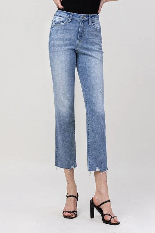 Savings Galore High Rise Crop Straight Jeans