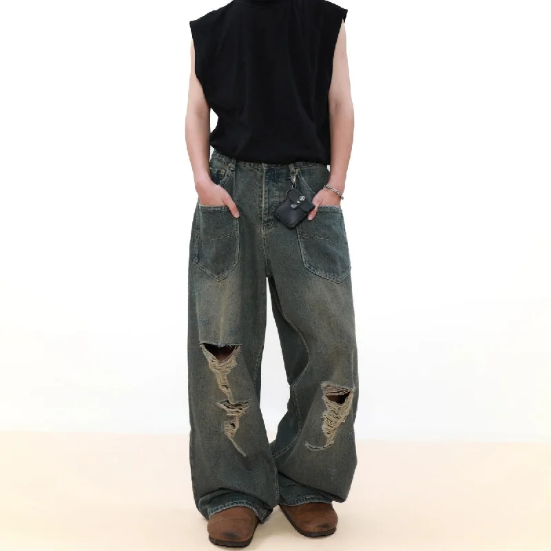 Special Discount Distressed Threads Loose Jeans