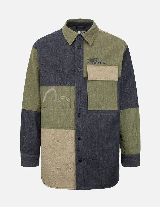 Weekend Deal Embossed Monogram Colorblock Shirt Jacket