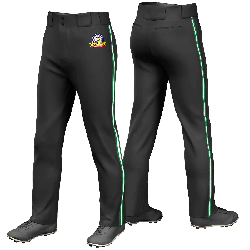 Year-End Clearance Custom Black Kelly Green White-Kelly Green Classic Fit Stretch Practice Loose-fit Baseball Pants Year-End Clearance Custom Black Kelly Green White-Kelly Green Classic Fit Stretch Practice Loose-fit Baseball Pants