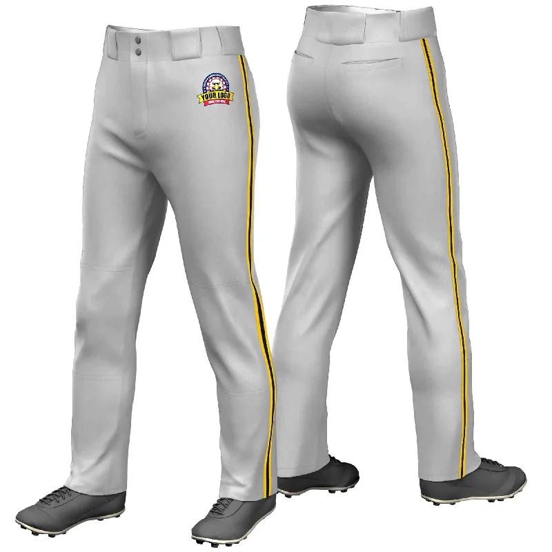 Sale Event Custom Gray Gold Black-Gold Classic Fit Stretch Practice Loose-fit Baseball Pants Sale Event Custom Gray Gold Black-Gold Classic Fit Stretch Practice Loose-fit Baseball Pants