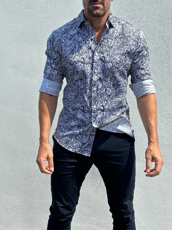 Final Clearance Paisley Print Party Shirt- Small Batch Series