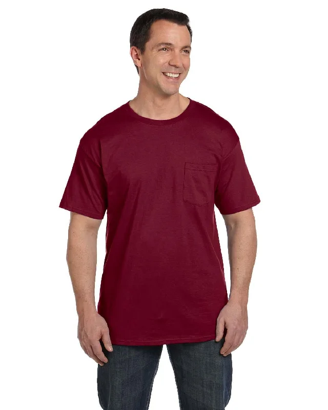 Limited Offer Hanes Beefy-T Pocket T-Shirt | Cardinal