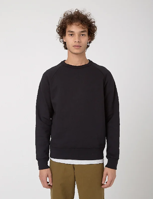 Hurry In Bhode Besuto Raglan Sweatshirt (Organic Cotton) - Black