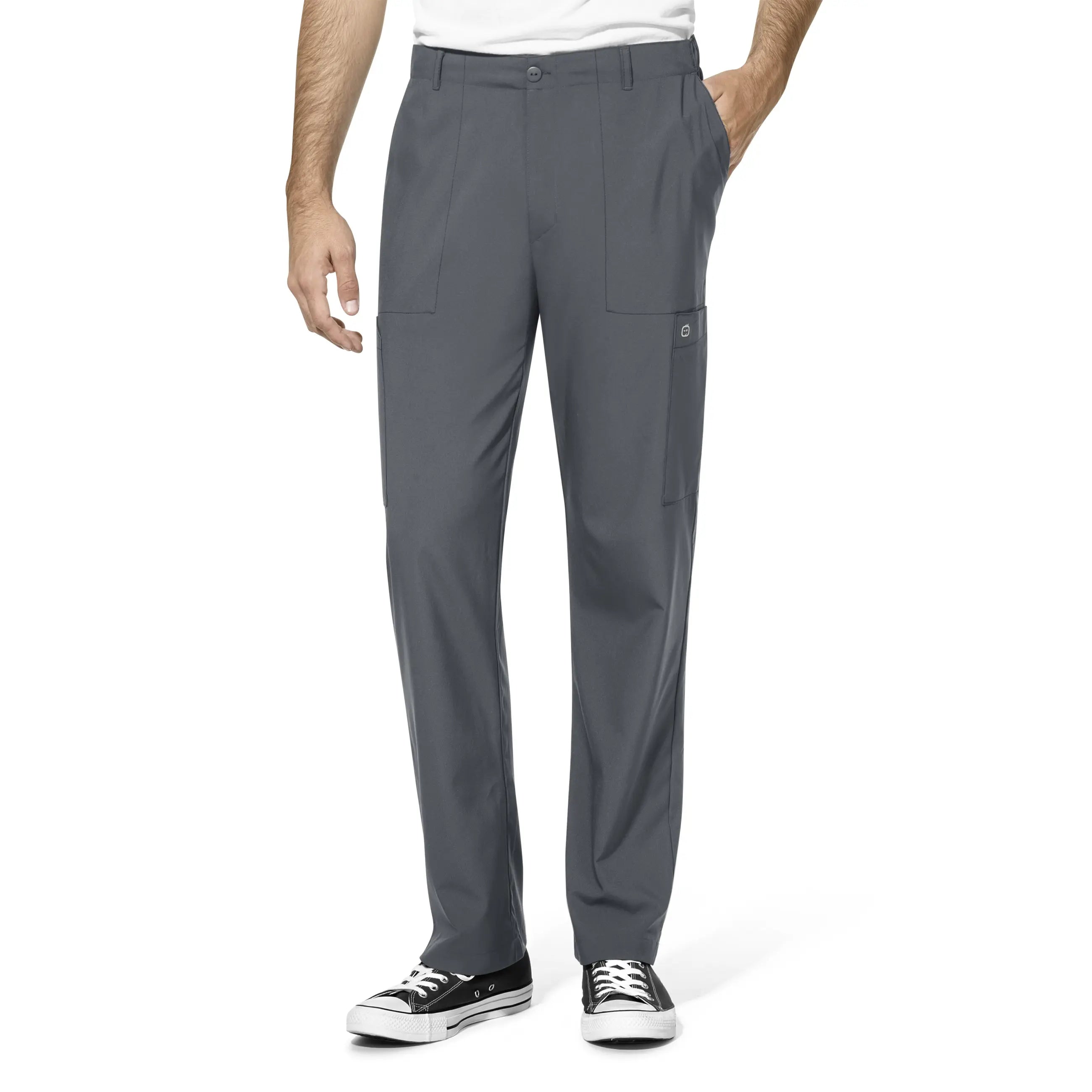 Final Sale Wink Men's Flat Front Cargo Scrub Pant - Pewter