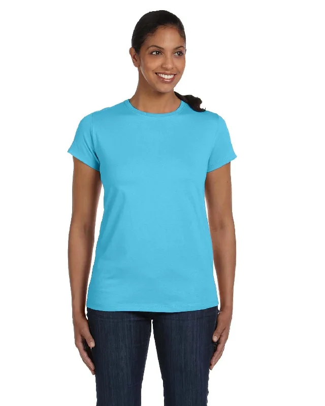 Steal Deal Hanes Ladies ComfortSoft Cotton T-Shirt | Blue Horizon