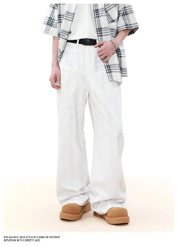 Low Prices Distressed Wash Loose Fit Jeans