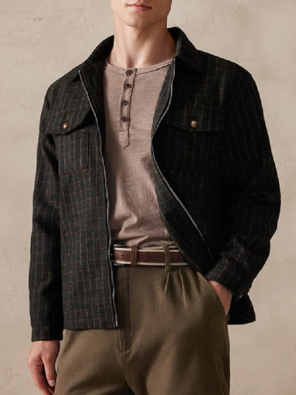 Half Price Plaid Wool-Blend Jacket