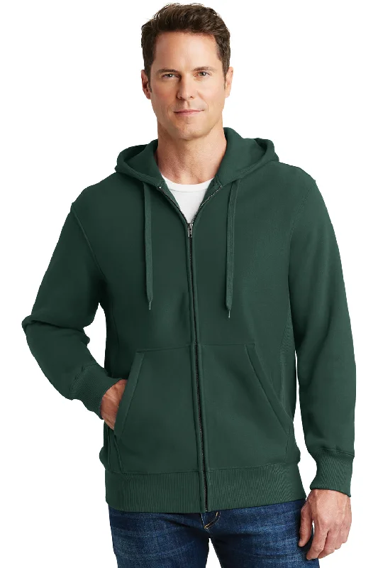 Weekend Specials to Relish Sport-Tek Mens Fleece Full Zip Hooded Sweatshirt Hoodie w/ Pockets - Dark Green Weekend Specials to Relish Sport-Tek Mens Fleece Full Zip Hooded Sweatshirt Hoodie w/ Pockets - Dark Green
