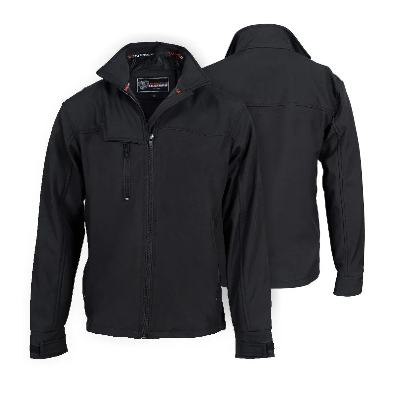 Weekend Offers That Please VL1500 Black Waterproof Lightweight Zipper Front Soft Shell Jacket